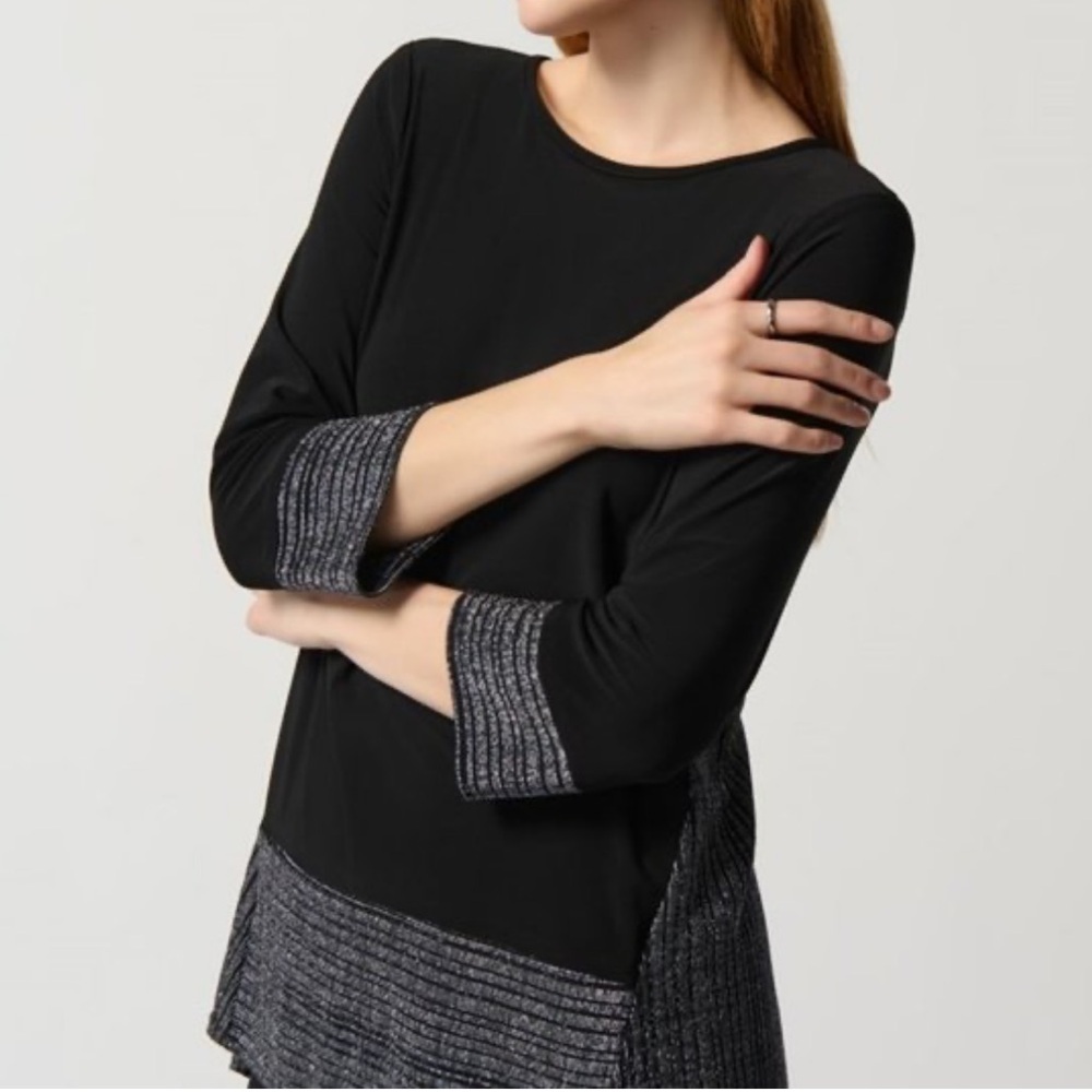 Joseph Ribkoff Black Tunic with Silver Accents